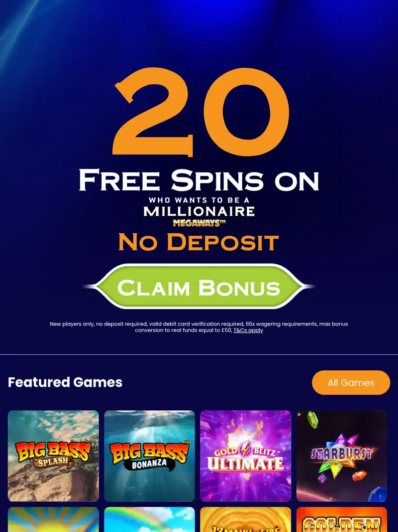 Millionaire Games - homepage (tablet)