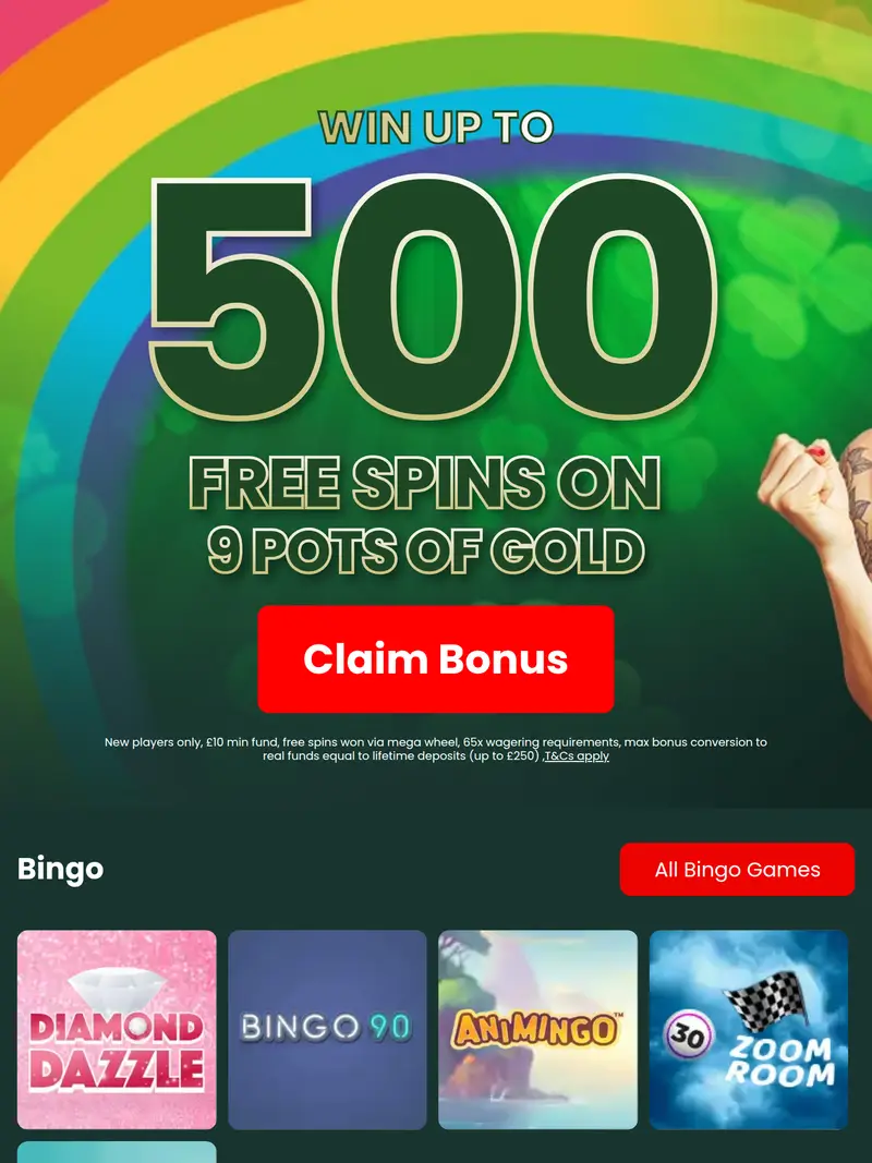 Mirror Bingo - homepage (tablet)