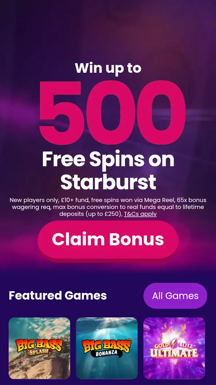 Money Reels - homepage (mobile)