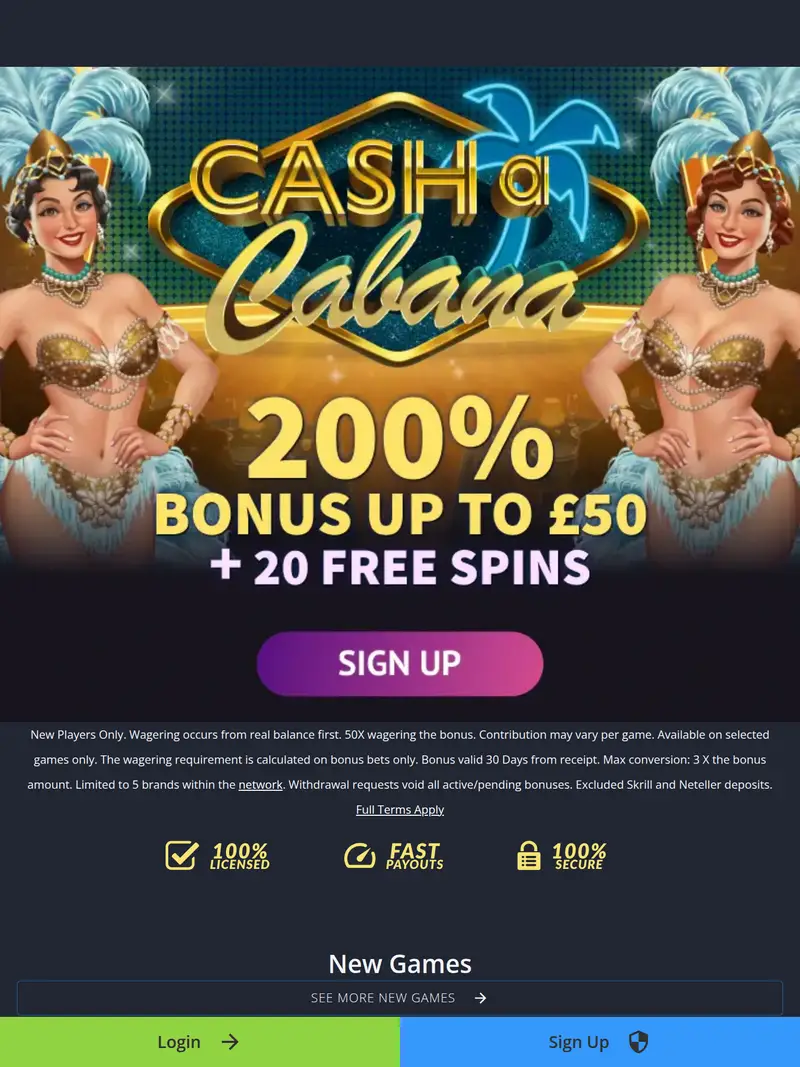 Mr Jack Vegas - homepage (tablet)