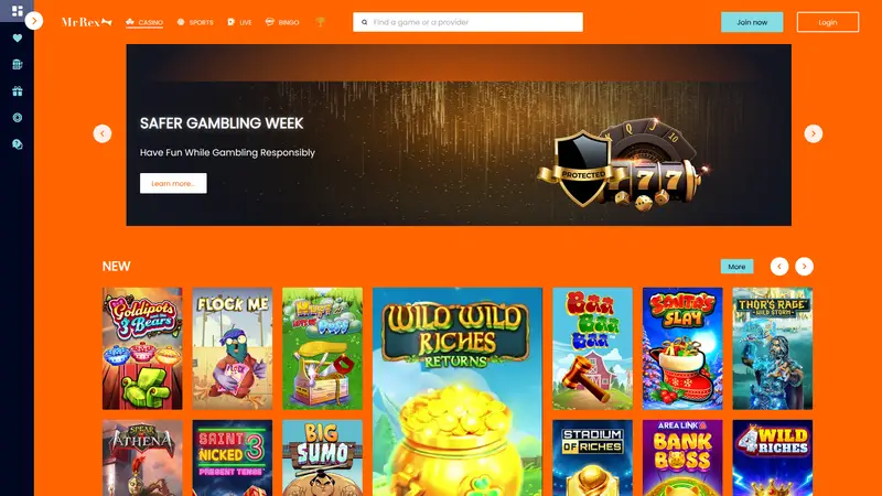 Mr Rex - homepage (desktop)