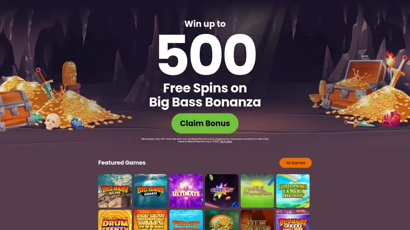 Mystery Wins - homepage (desktop)