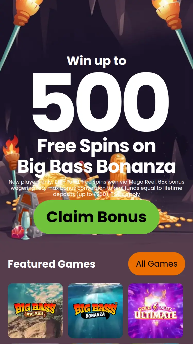 Mystery Wins - homepage (mobile)