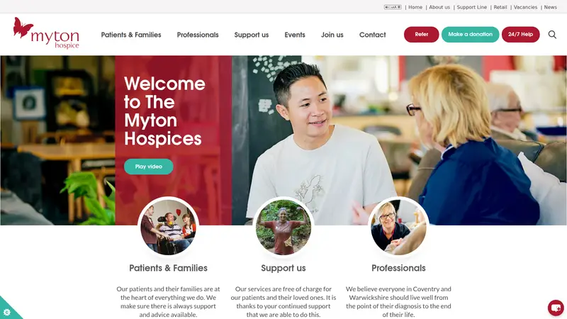 Myton Hospice - homepage (desktop)