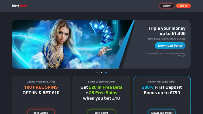 Net Bet - homepage (desktop)