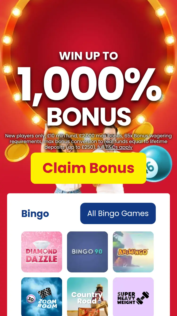 OK Bingo - homepage (mobile)