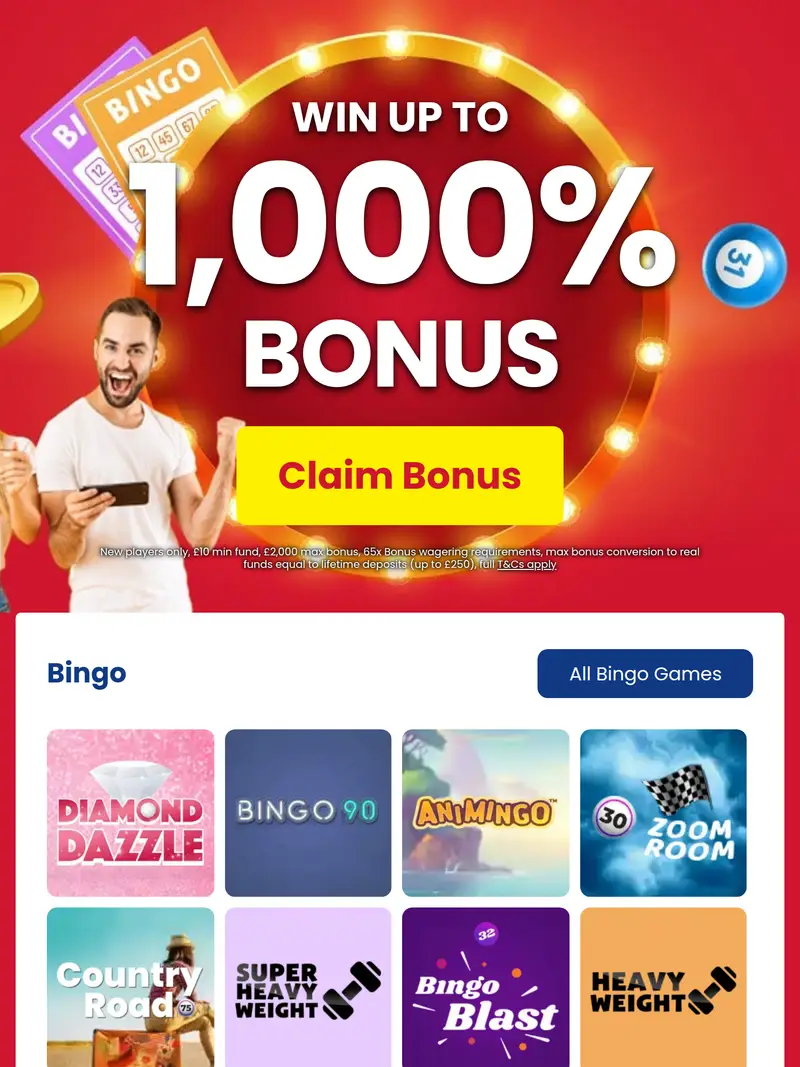 OK Bingo - homepage (tablet)