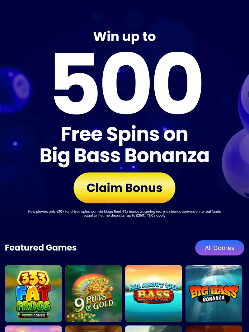 Online Bingo - homepage (tablet)