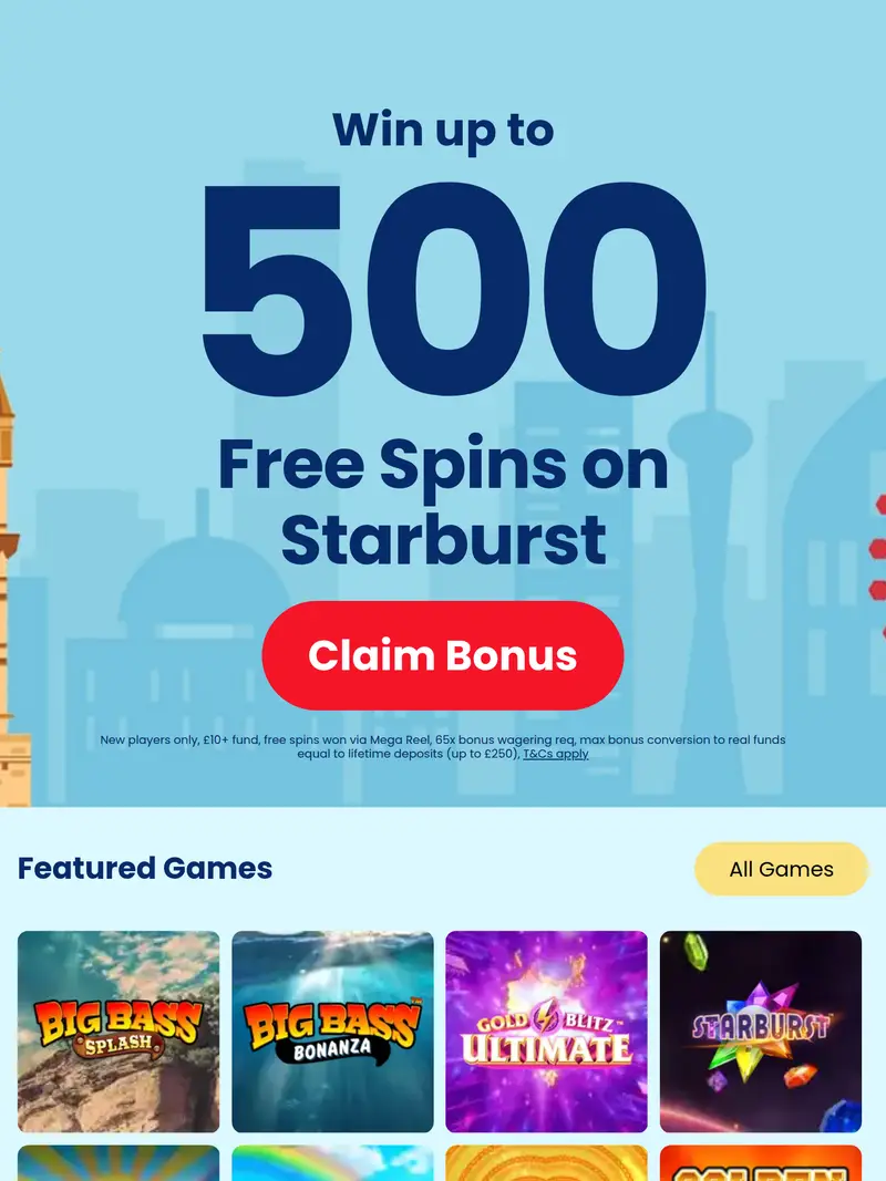 Online Casino London - homepage (tablet)