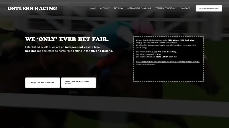 Ostlers Racing - homepage (desktop)