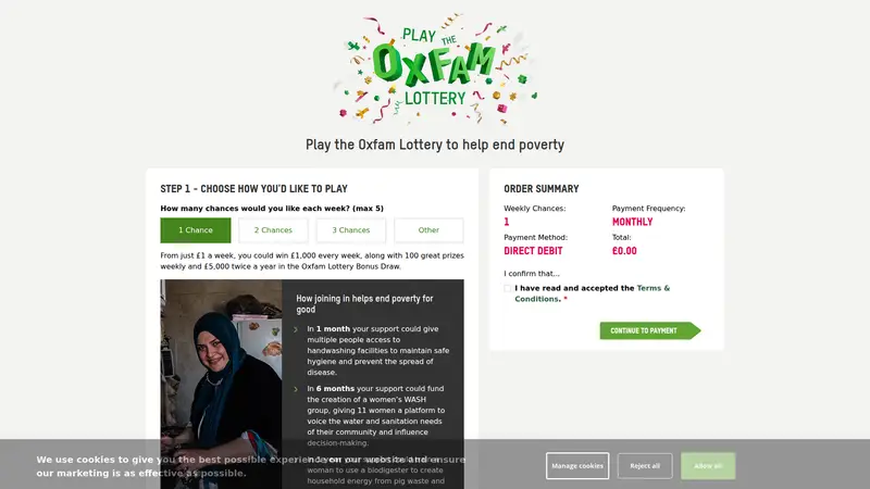 Oxfam.charitypayments - homepage (desktop)