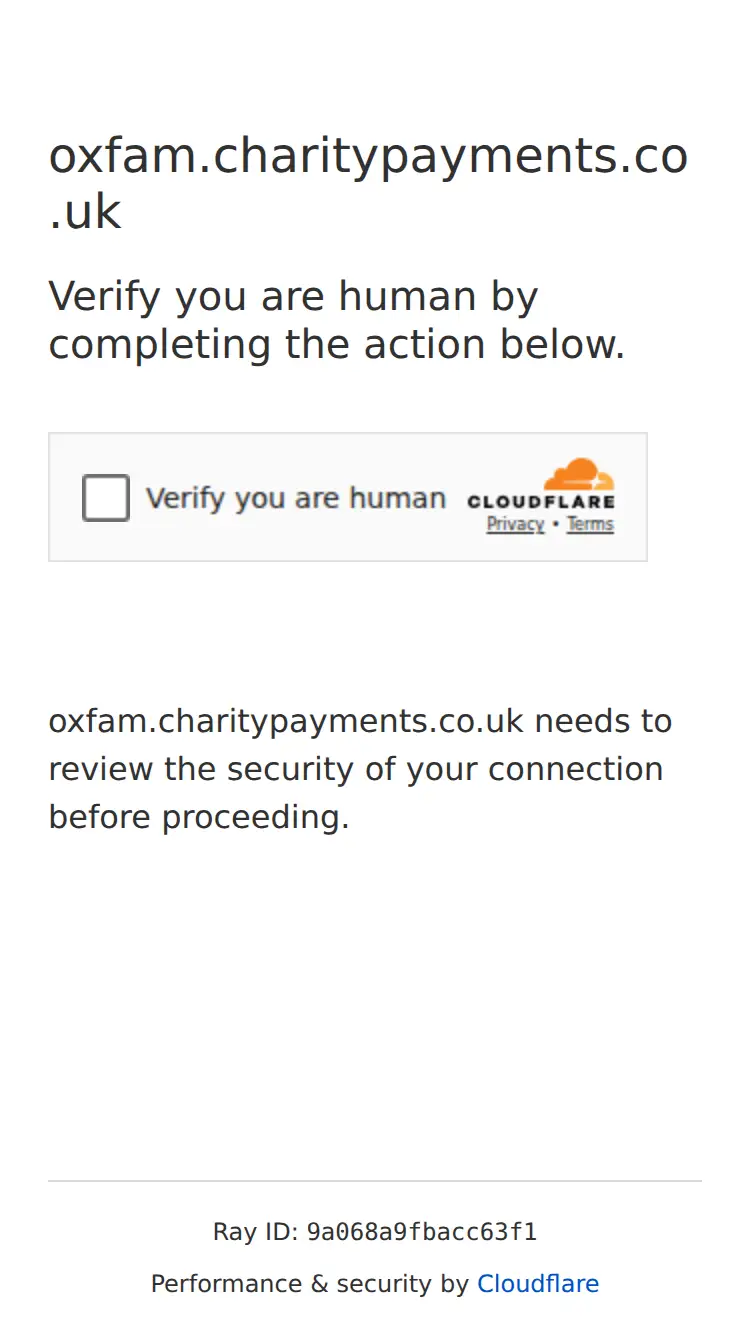 Oxfam.charitypayments - homepage (mobile)