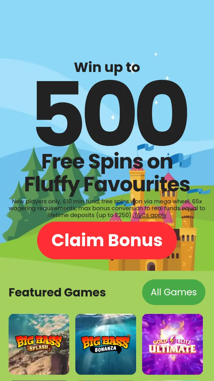 Palace Bingo - homepage (mobile)