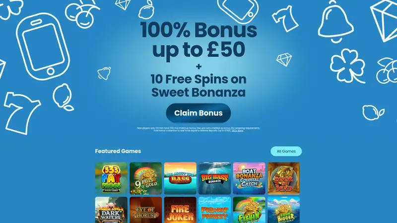 Pay by Mobile Slots - homepage (desktop)