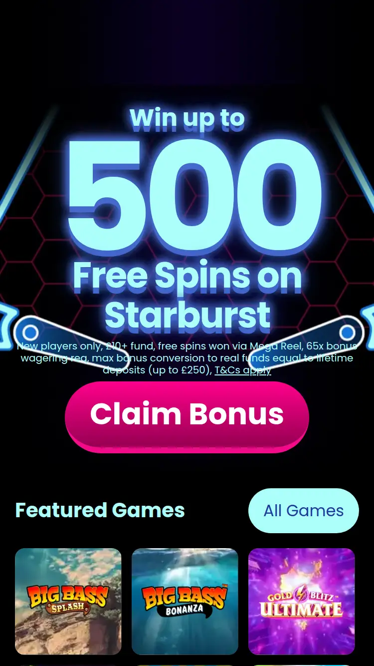 Pinball Slots - homepage (mobile)