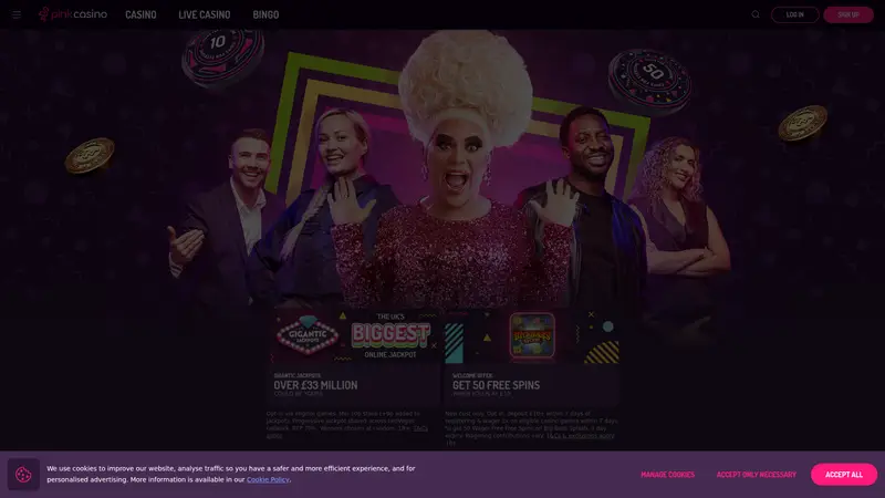 Pink Casino - homepage (desktop)