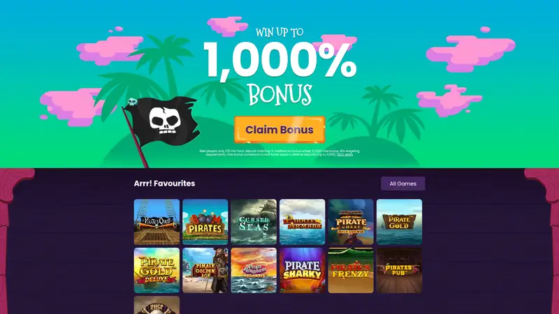 Pirate Slots - homepage (desktop)