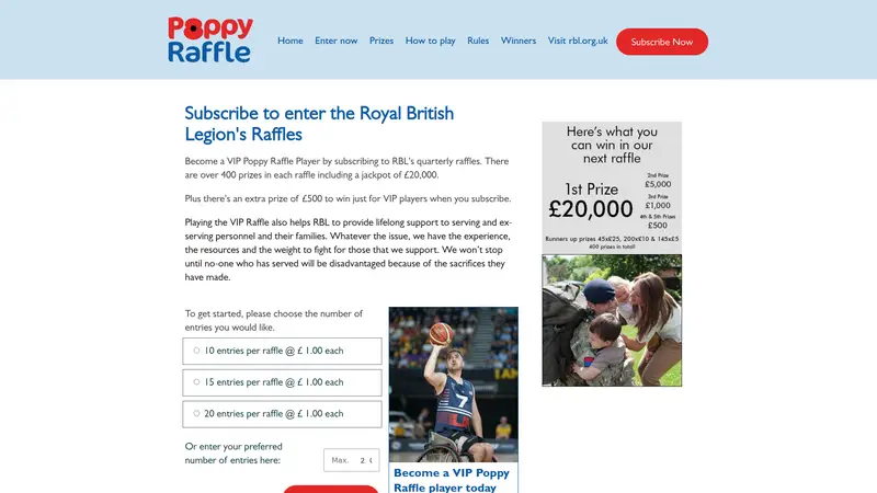 Poppy Raffle VIP - homepage (desktop)