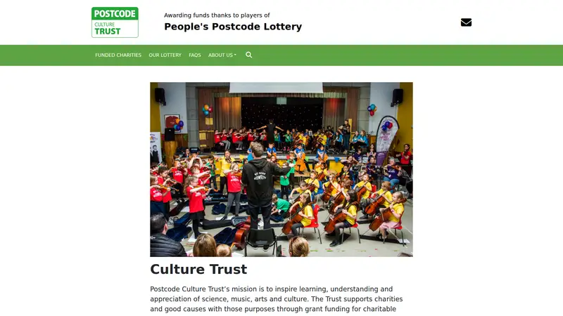 Postcode Culture Trust - homepage (desktop)