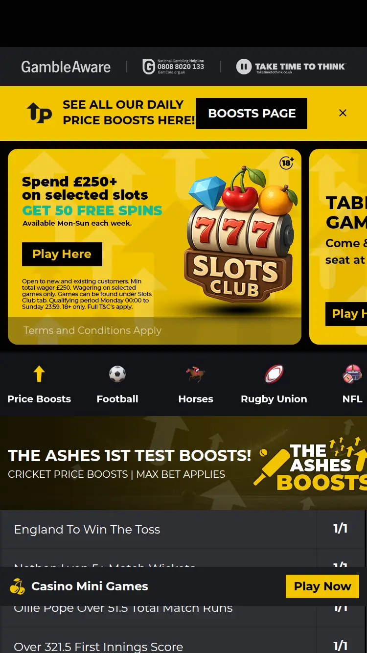 Priced Up - homepage (mobile)