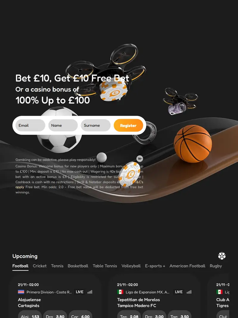 Quick Bet - homepage (tablet)