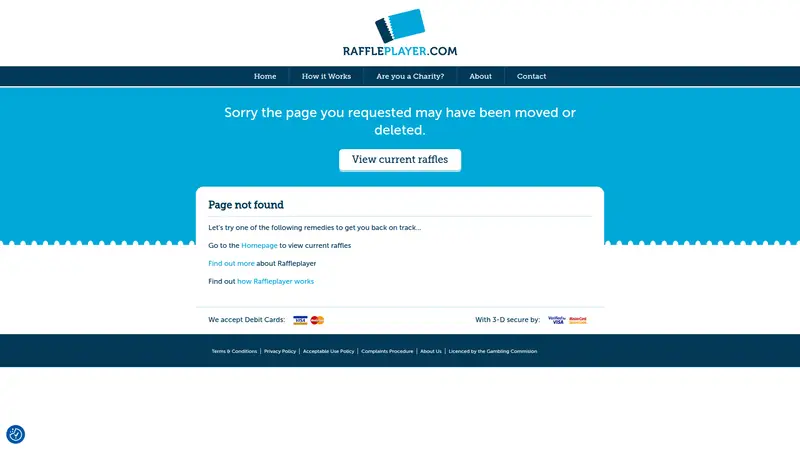 Raffle Player - homepage (desktop)