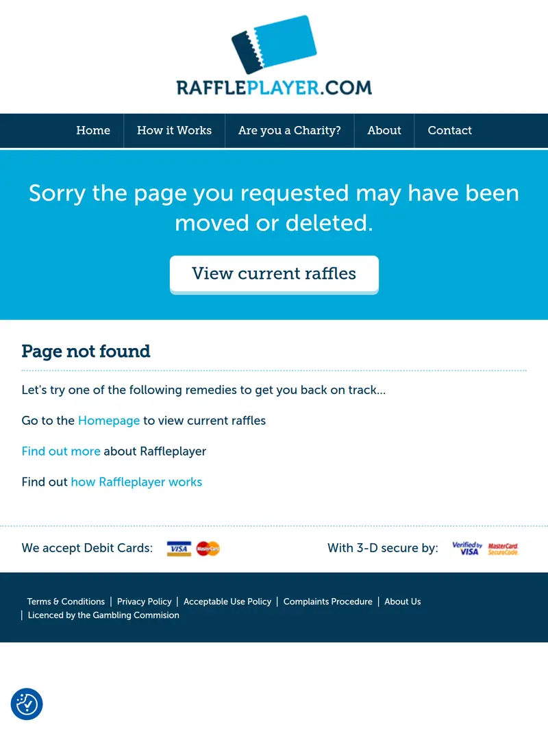 Raffle Player - homepage (tablet)