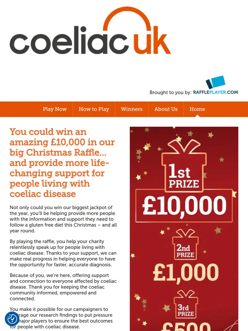 Raffle Player - homepage (tablet)