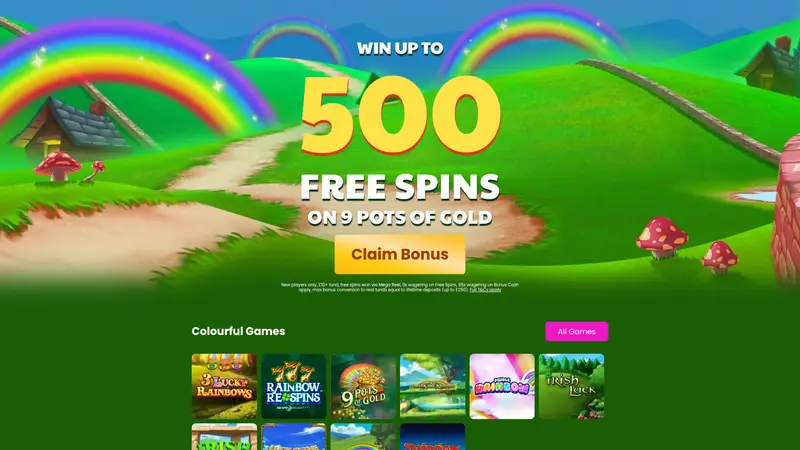 Rainbow Spins - homepage (desktop)