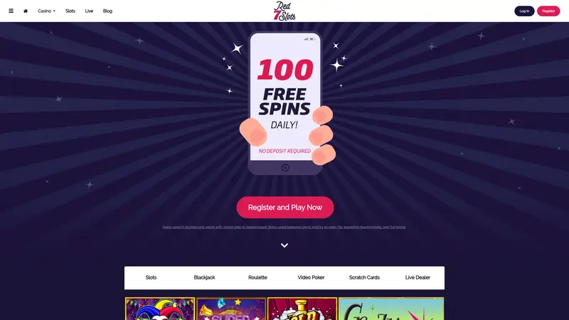 Red7 Slots - homepage (desktop)