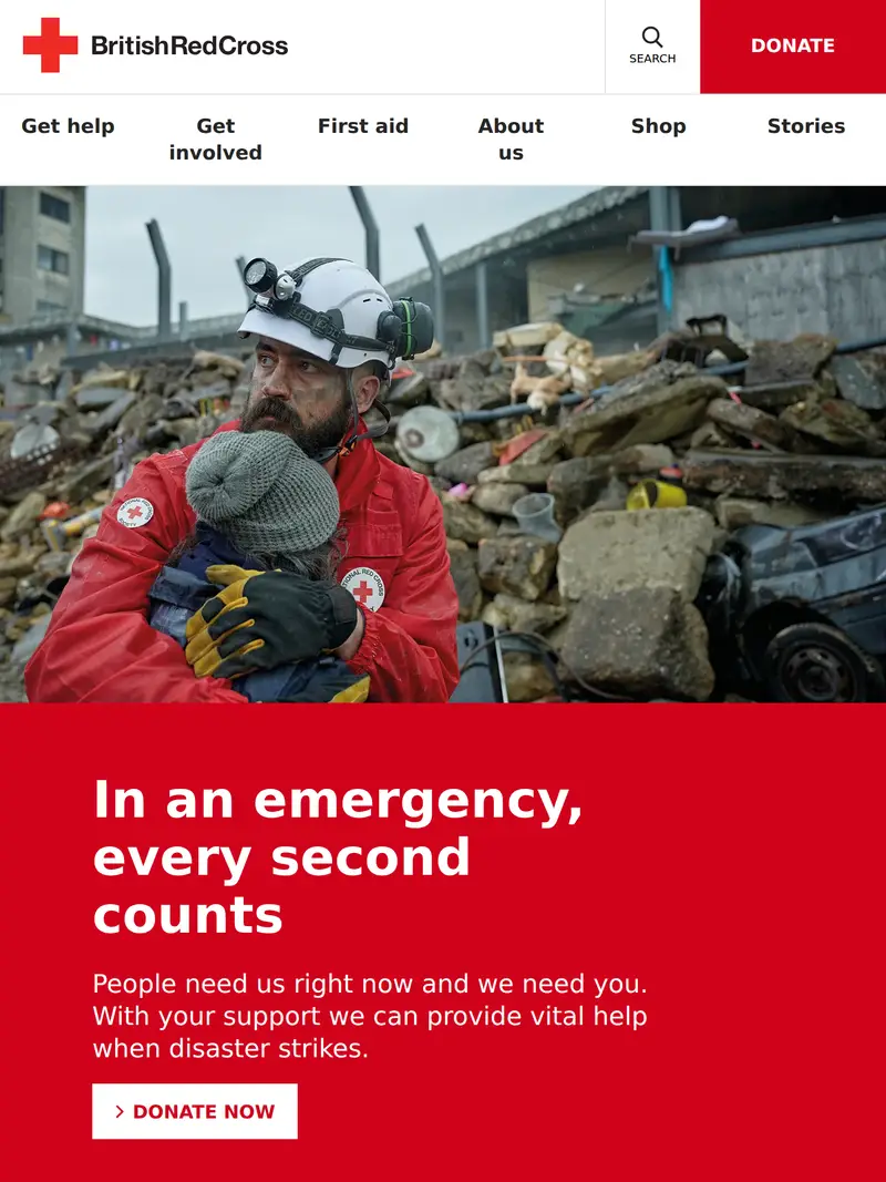 Red Cross - homepage (tablet)