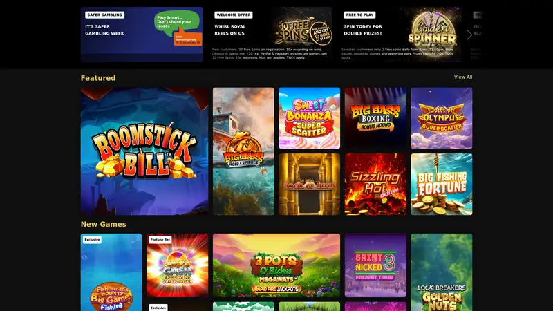 Regal Wins - homepage (desktop)