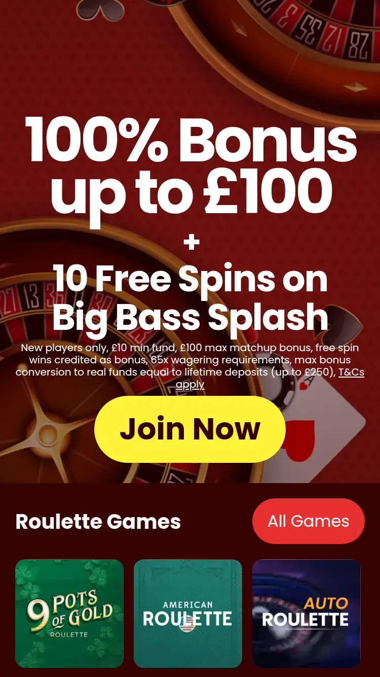 Roulette Online - homepage (mobile)