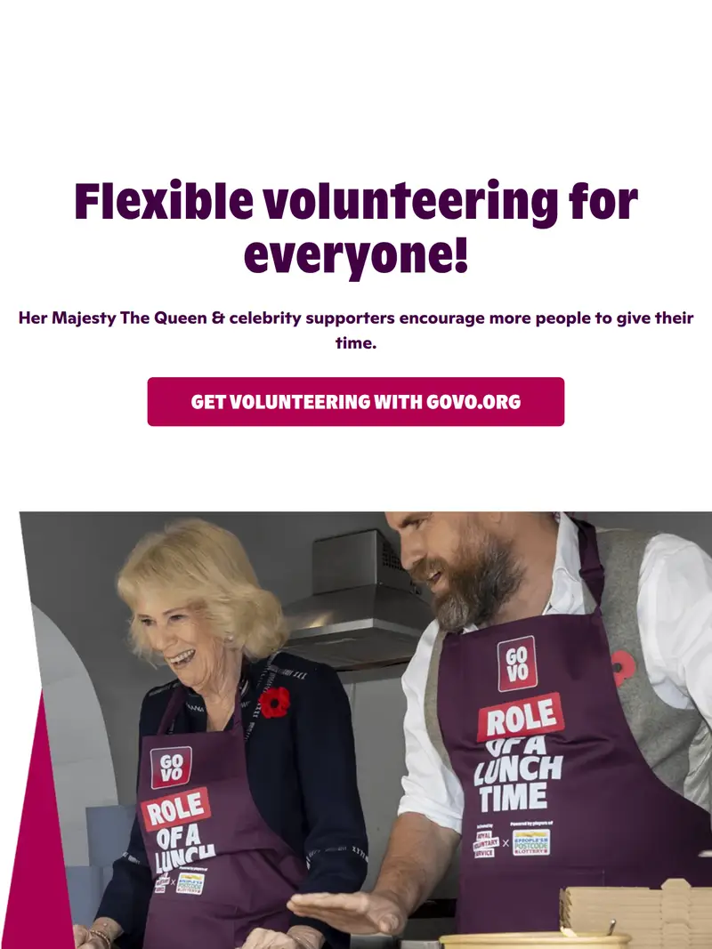 Royal Voluntary Service - homepage (tablet)