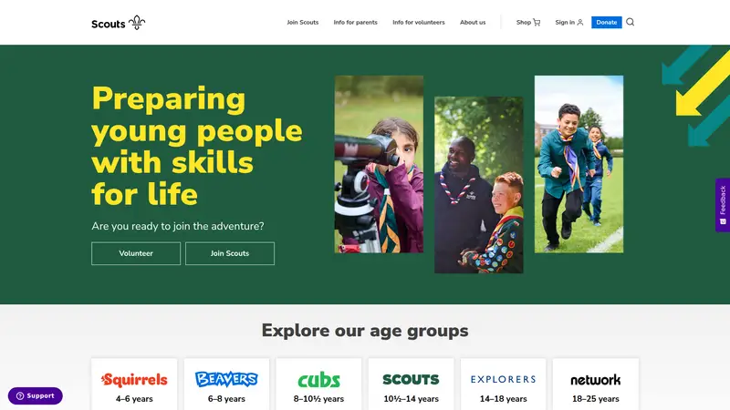Scouts - homepage (desktop)