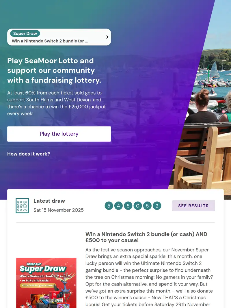Sea Moor Lotto - homepage (tablet)
