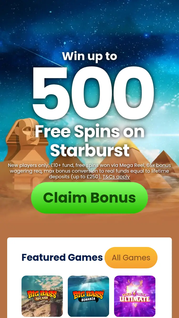 Secret Pyramids - homepage (mobile)