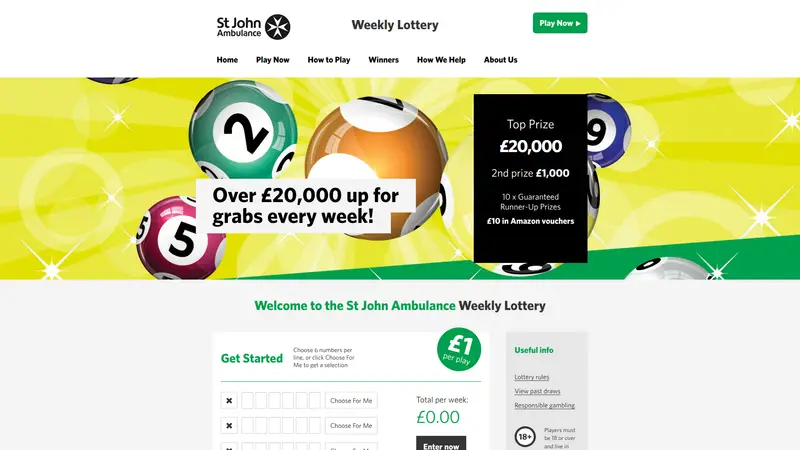 SJA Weekly Lottery - homepage (desktop)