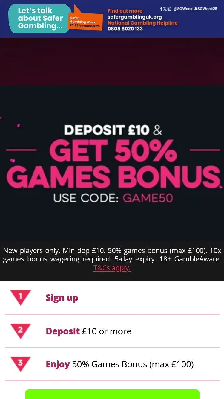 Slot Crazy - homepage (mobile)