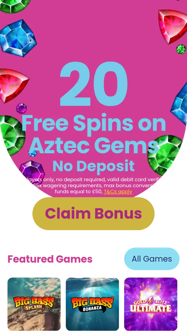 Slot Games - homepage (mobile)