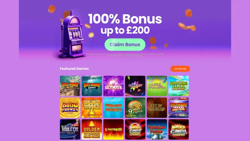 Slot Machine - homepage (desktop)