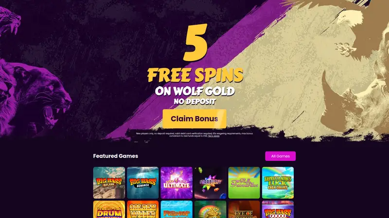 Slots Animal - homepage (desktop)