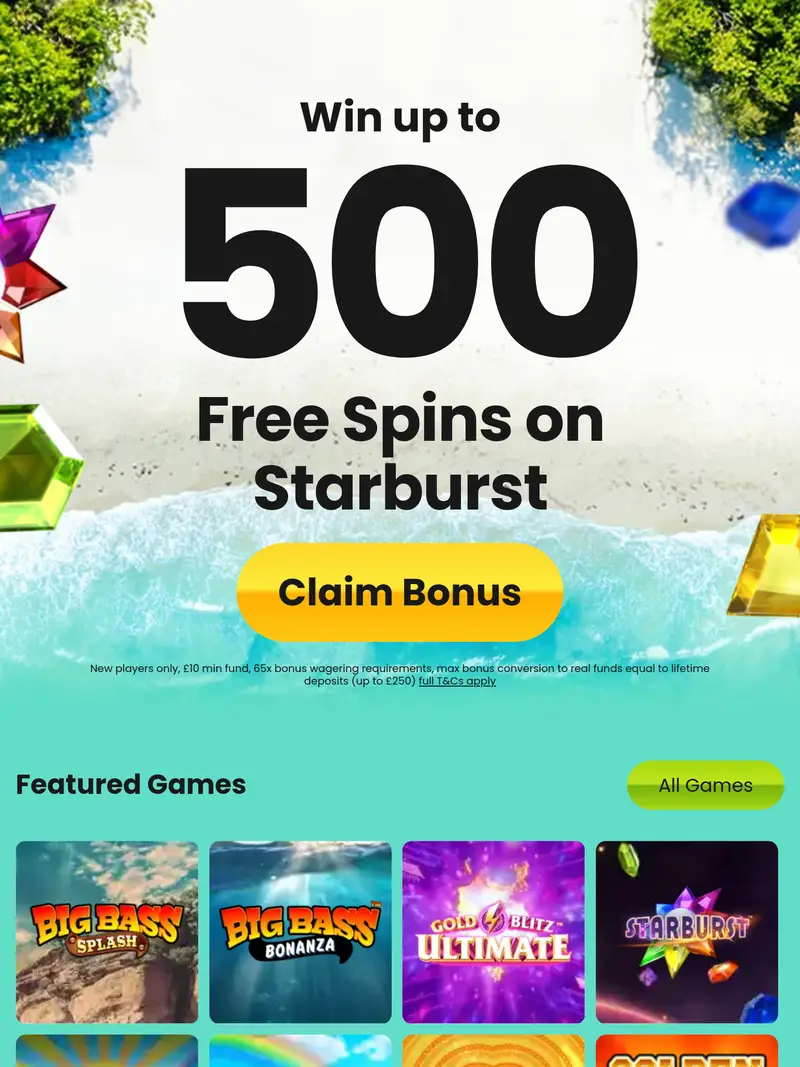 Slots Break - homepage (tablet)
