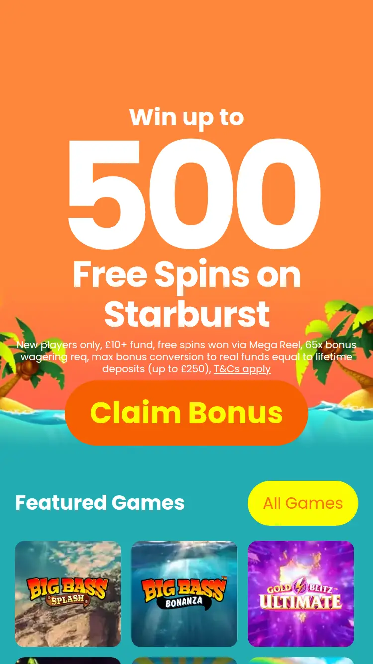 Slots Gold - homepage (mobile)