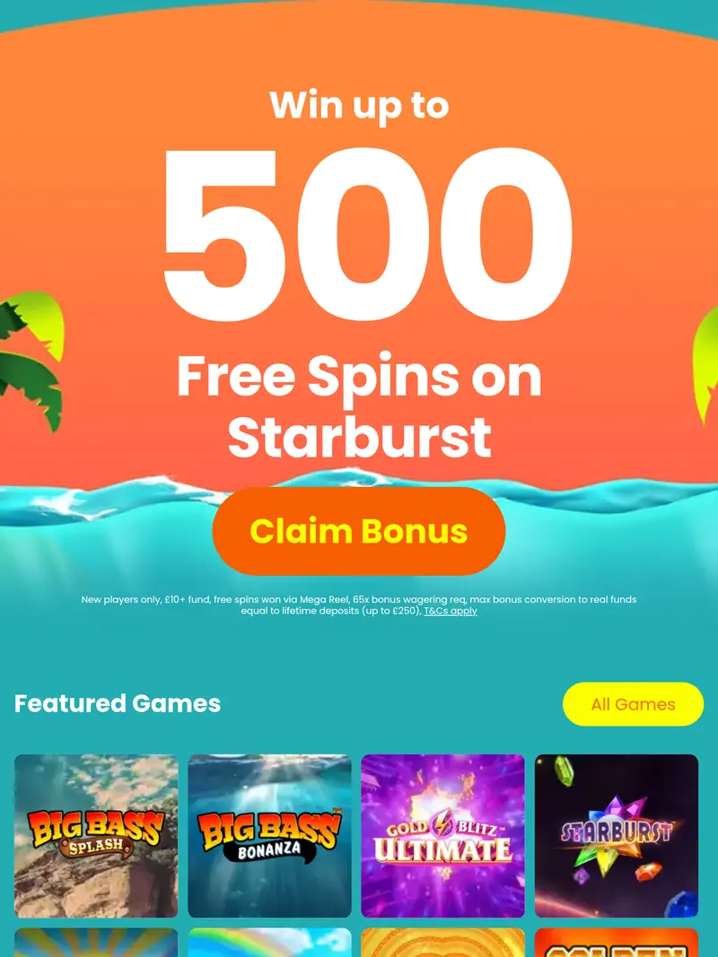 Slots Gold - homepage (tablet)