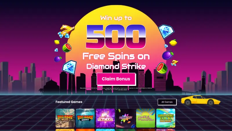 Slots Racer - homepage (desktop)