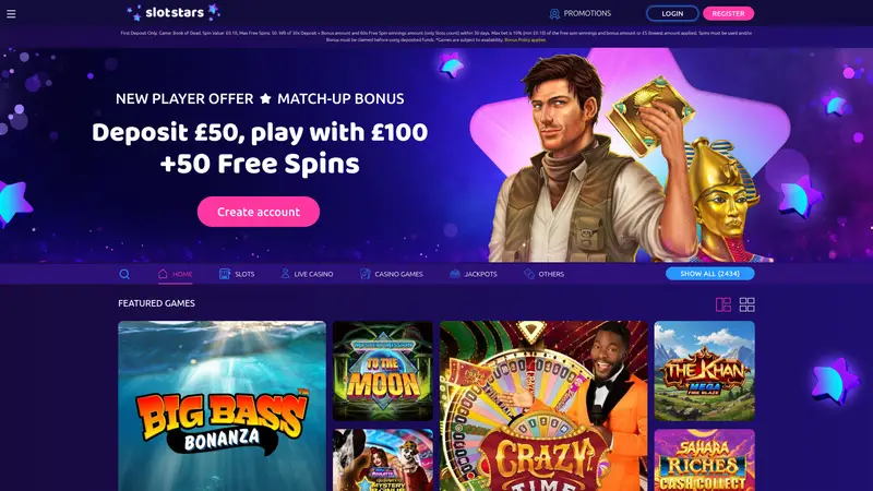 Slot Stars - homepage (desktop)
