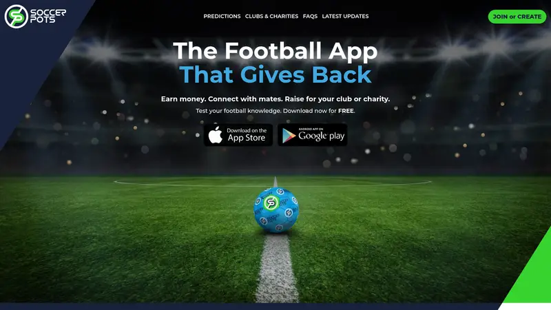 Soccerpots - homepage (desktop)