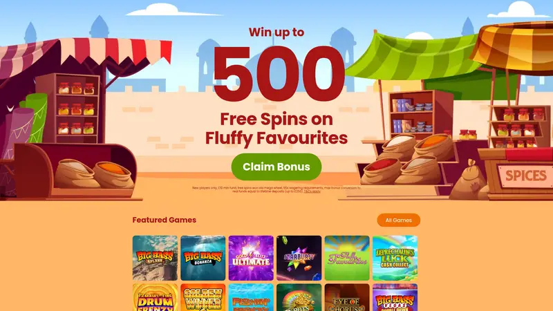 Spice Bingo - homepage (desktop)