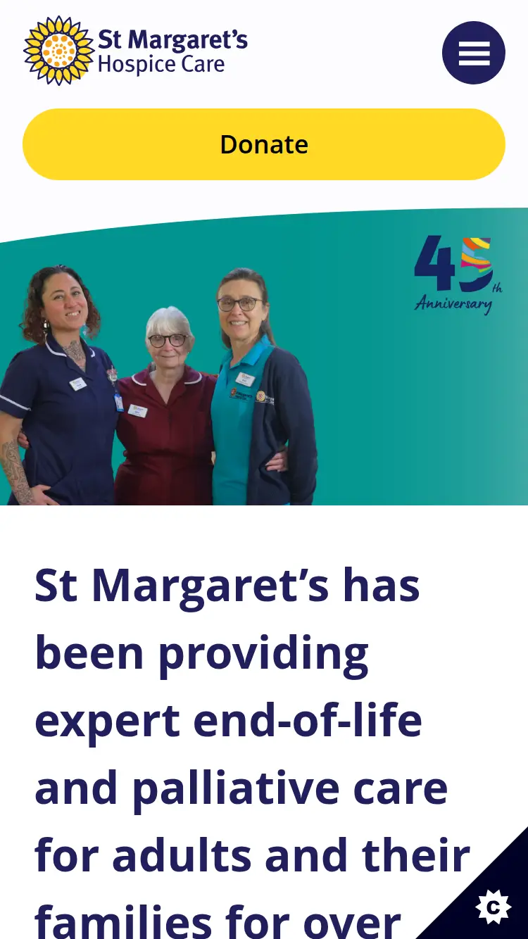 St Margarets Hospice - homepage (mobile)